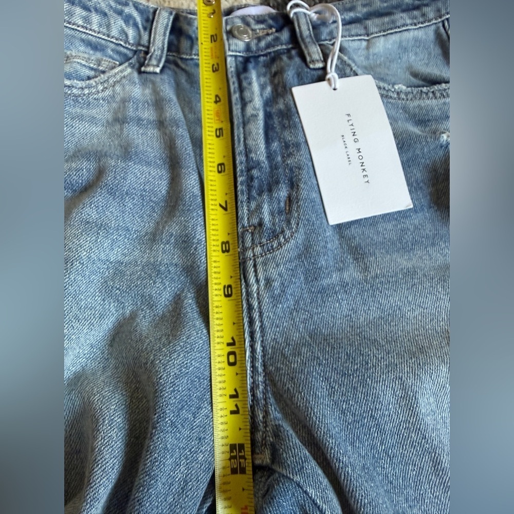 Flying Monkey Light Blue Distressed Straight Leg Womens Jeans size 27 - Picture 8 of 10